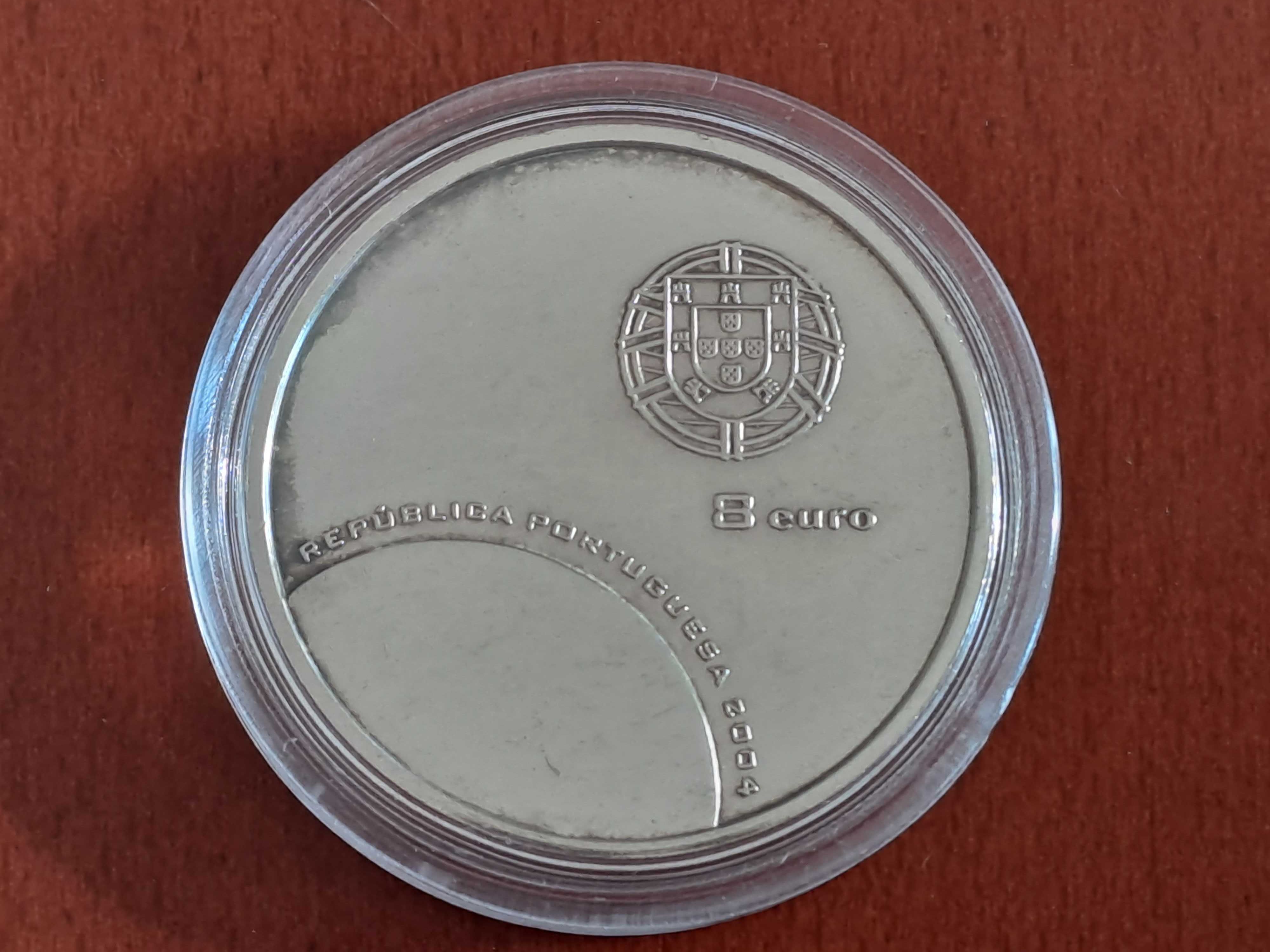 Srebrna moneta 8 euro UEFA Widowiskowy futbol Obrona