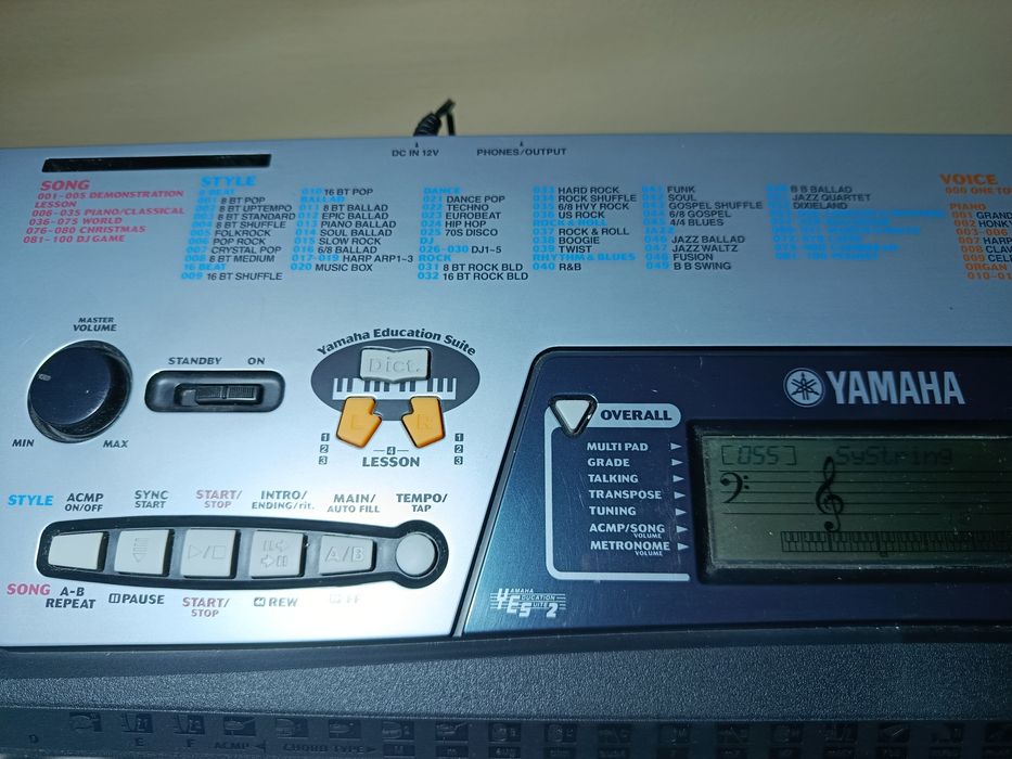 Yamaha PSR -175,275 keyboard klawisze