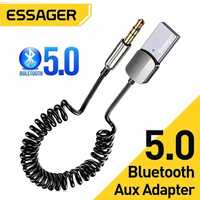 Автомобильный Bluetooth адаптер приемник Essager стерео 5.0 аукс aux