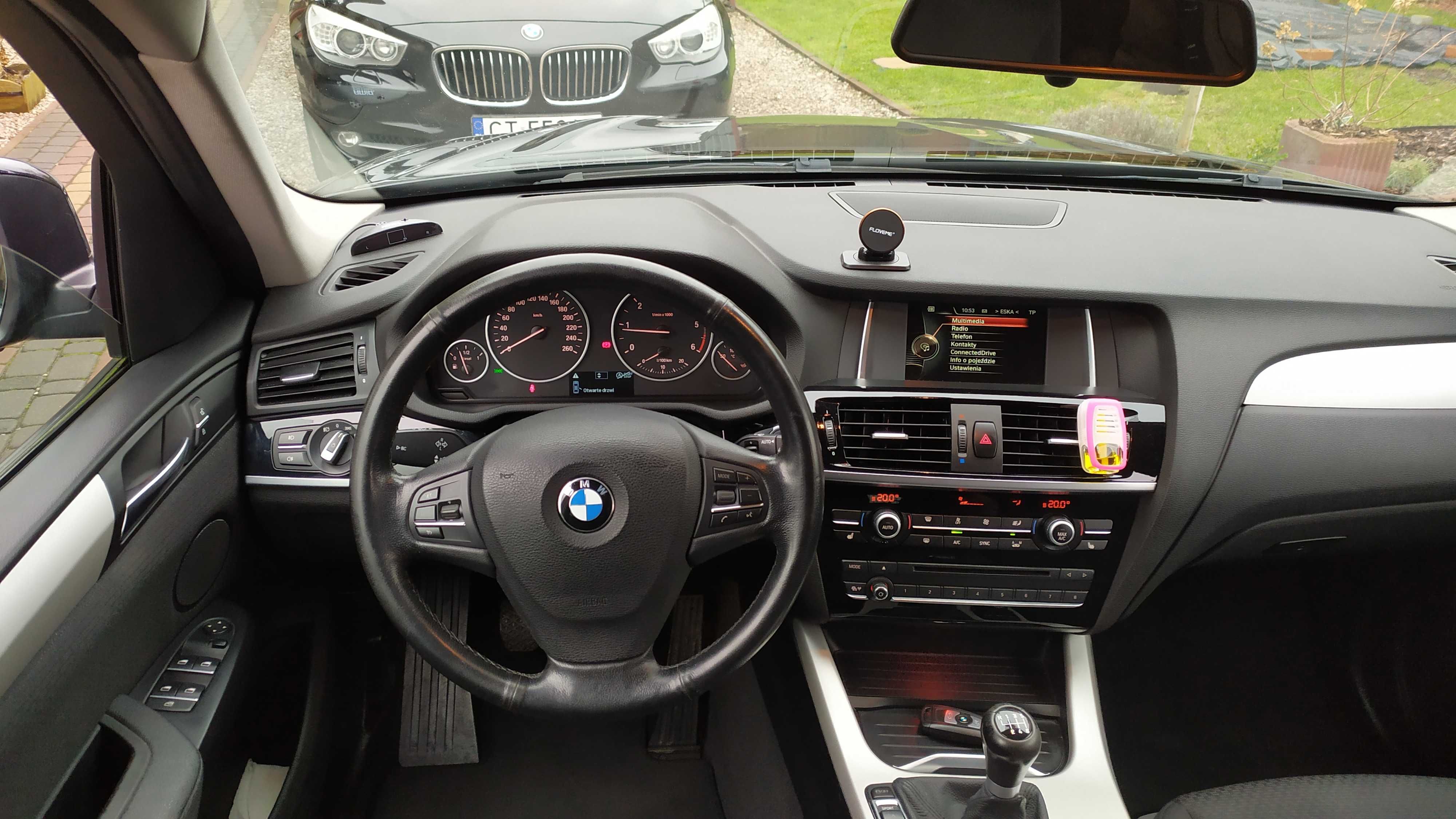 BMW X3 2017r Czarna Mały Przebieg 2.0D sDrive