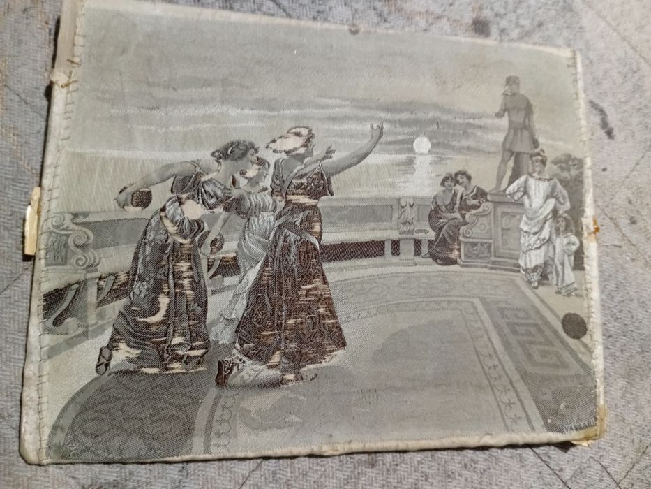 Шелкография картина на ткани 19й век