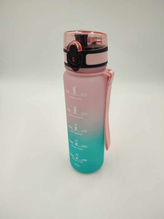 Vikaster Motywacyjna Butelka do picia wody 500ml cyjanowo-różowa