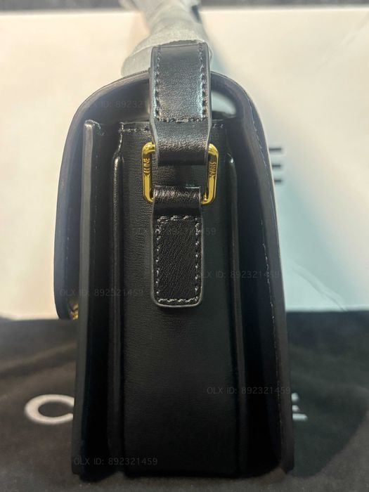 Celine Triomphe Classique 2025 Black Сумка Селин Триумф черная кожаная
