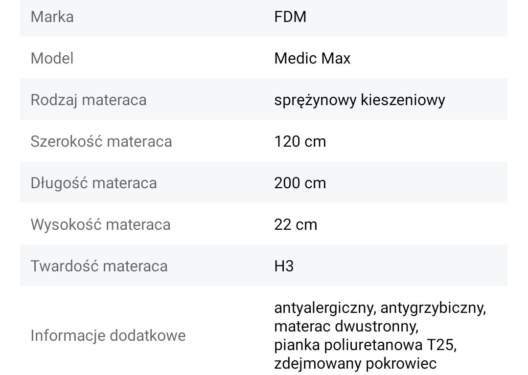 Łóżko 120 cm MOOD z materacem