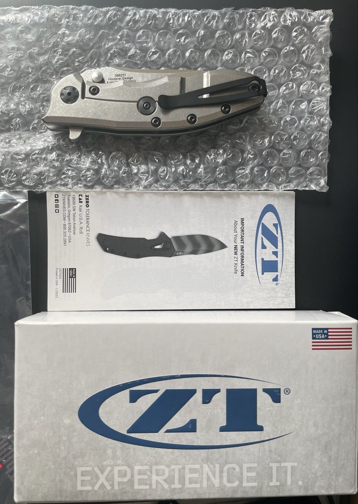 нож Zero Tolerance ZT 0562Ti Rick Hinderer 3.5" CPM-20CV, Оригинал
