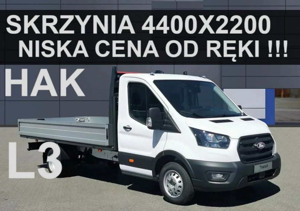 Ford Transit  L3 Skrzynia 4400 x 2200 130KM Hak Niska Cena Dostępny od ręki !!