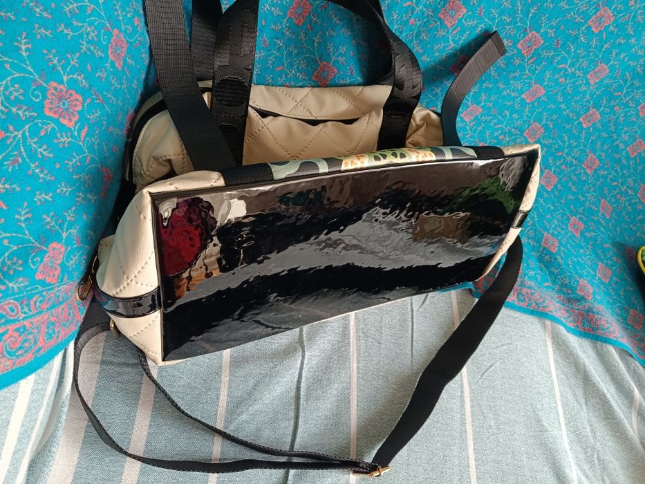 EGO torebka shopper fitnesówka  skóra ekologiczna kremowa