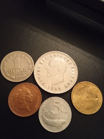 Монети Греції, Югославії, Італії і Великобританії