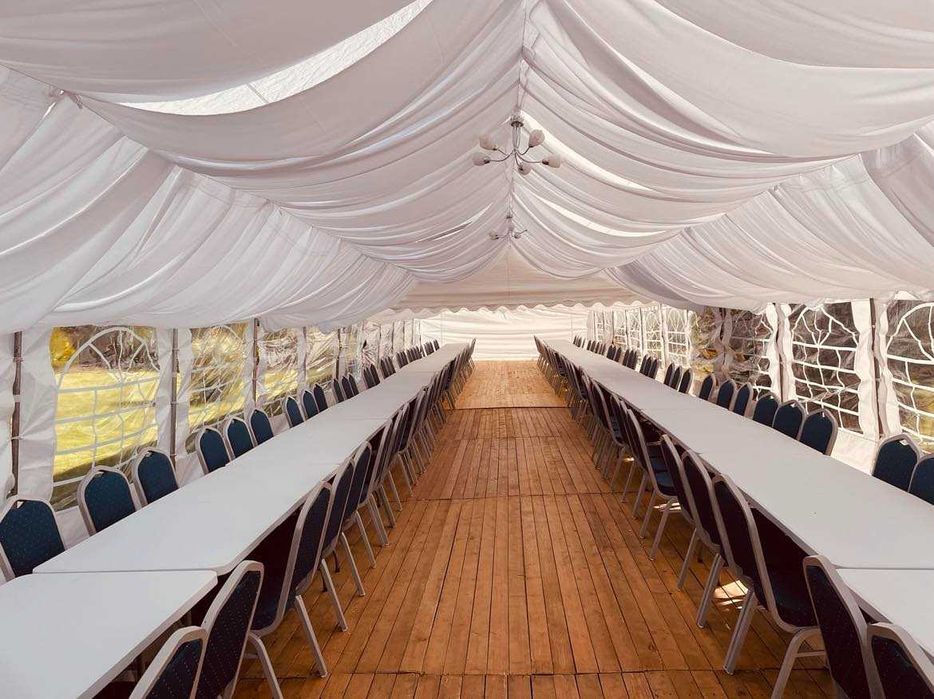 Namioty z pełnym wyposażeniem! Ścianka kwiatowa! Napis LED! Candy Bar!