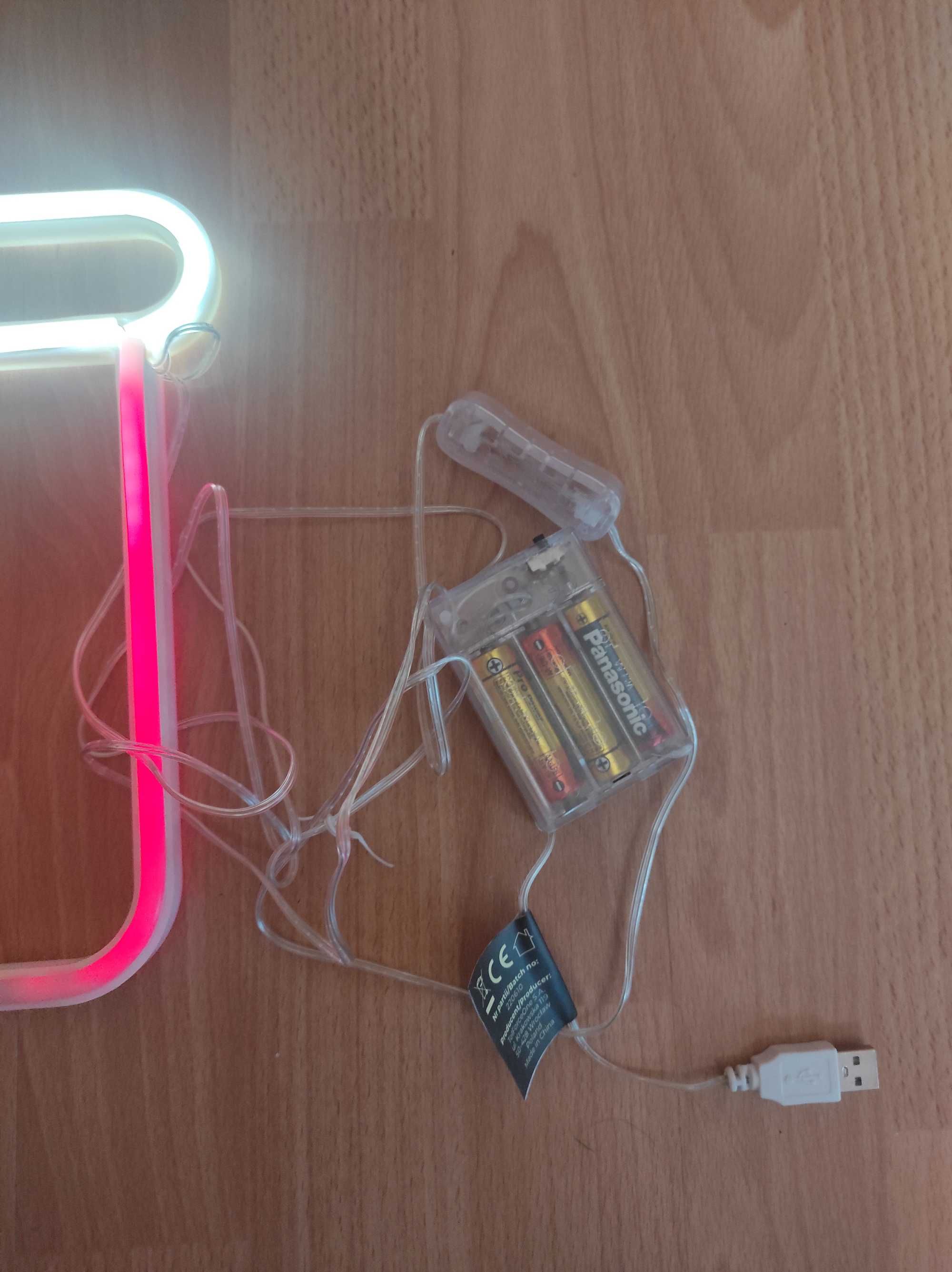 Led neon lampka na baterie lub usb