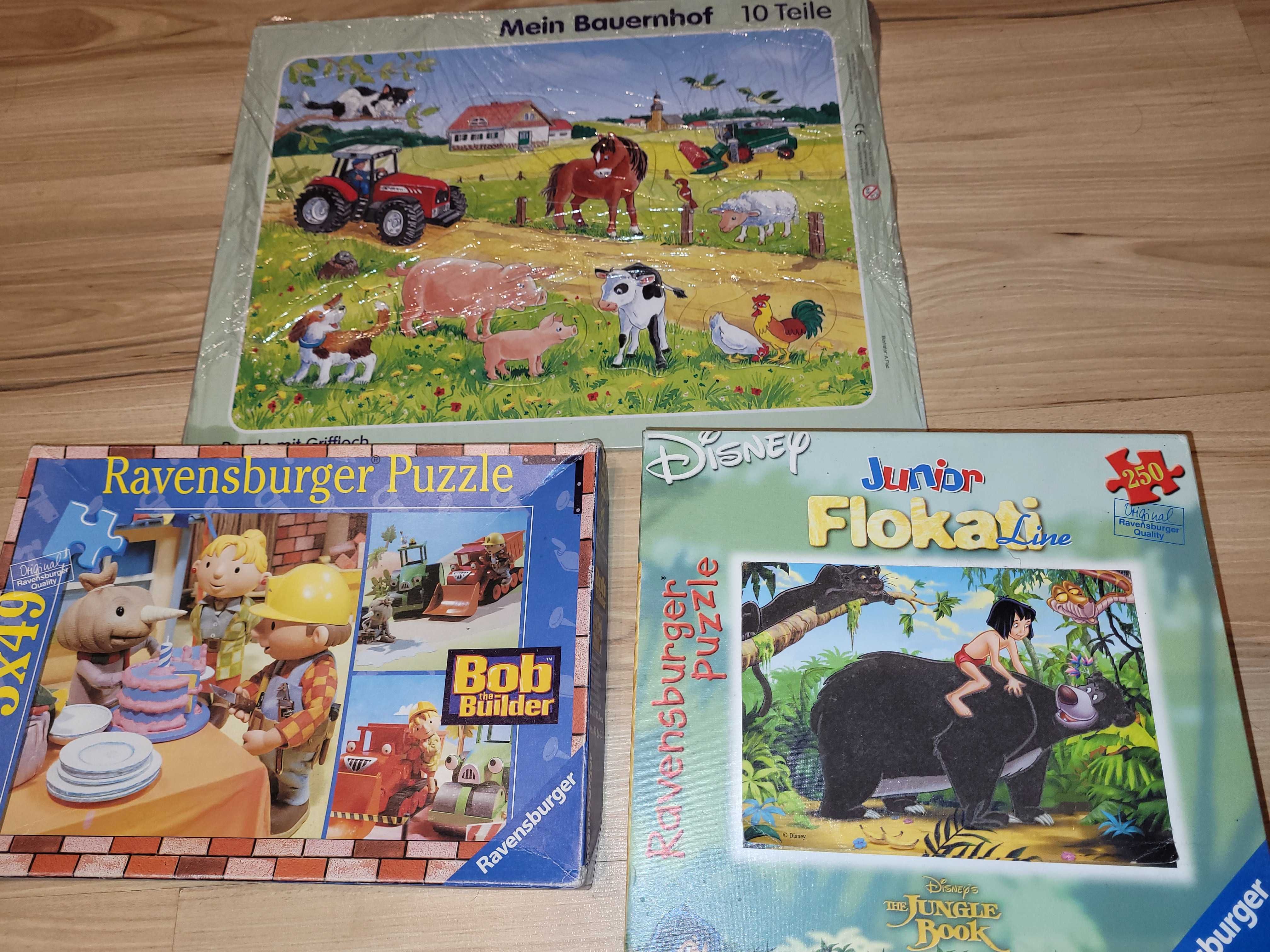 4 Puzzle z Niemiec Ravensburger Flokai Disney Bob Winnie Pooh wys.12zl