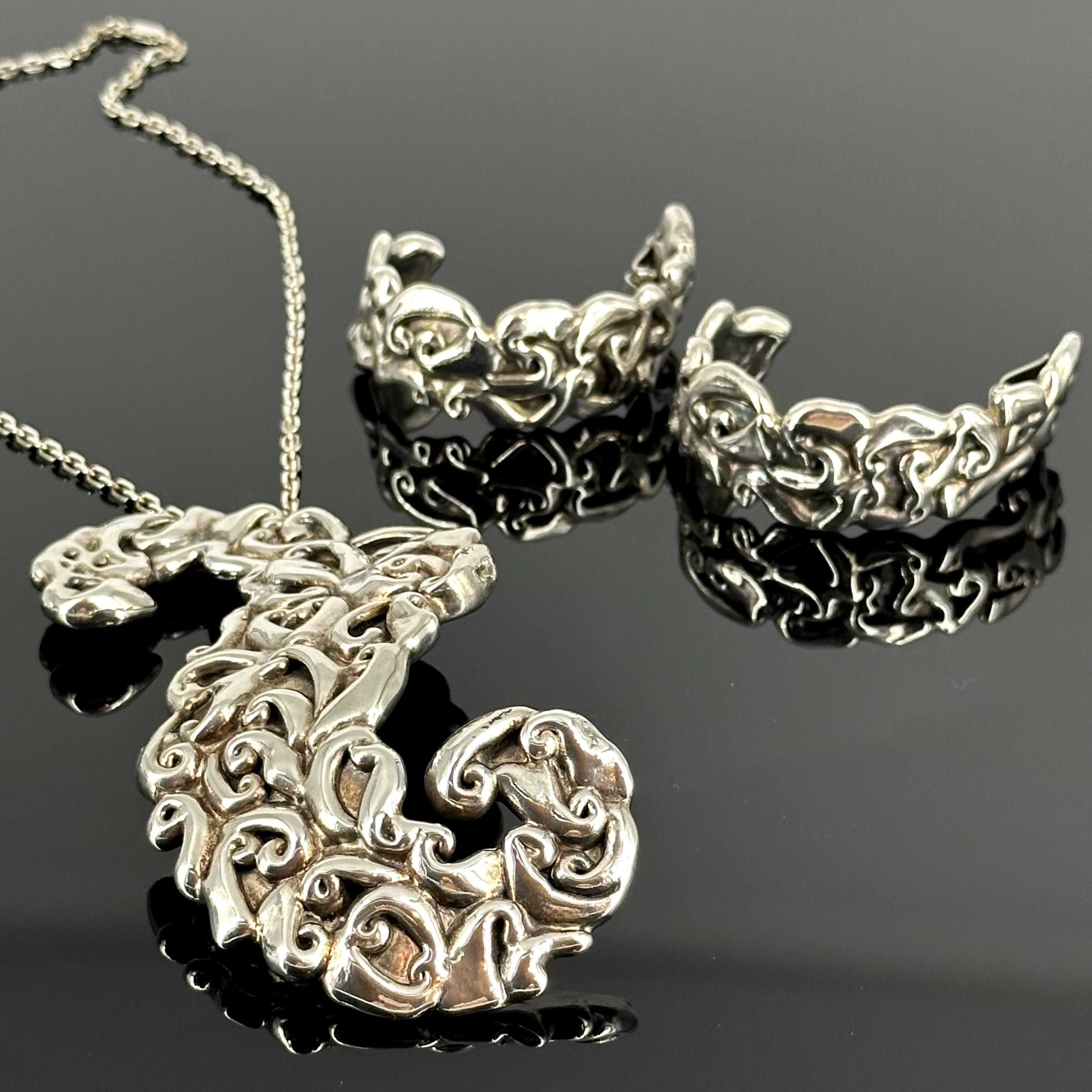 Srebro - Srebrny komplet biżuterii z Wiednia - próba 925