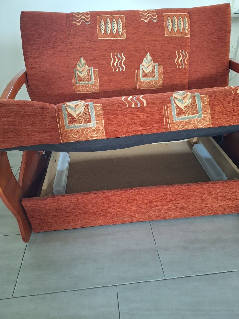 Sofa amerykanka z funkcją spania pojemnik na pościel