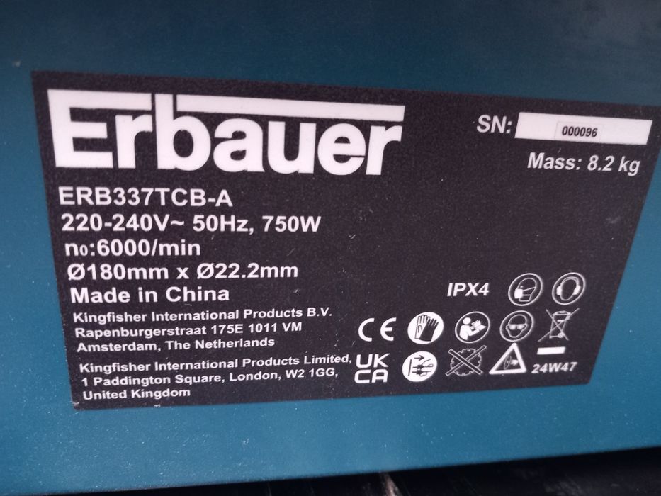 Przecinarka stolikowa do glazury Erbauer 750 W ERB337TCB