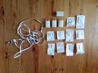20 adaptadores para Apple, 4 carregadores USB, 3 cabos USB micro