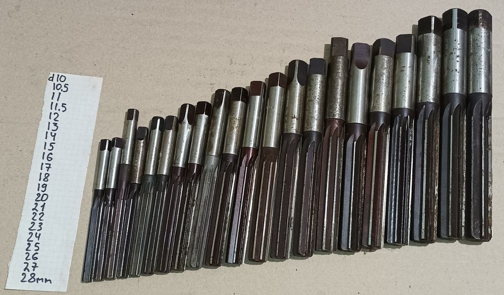 Набор невживаних радянських розверток інструмент слюсарний токарний