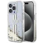 Etui Guess Liquid Glitter Gold Stripes na iPhone 15 Pro - przezroczyst
