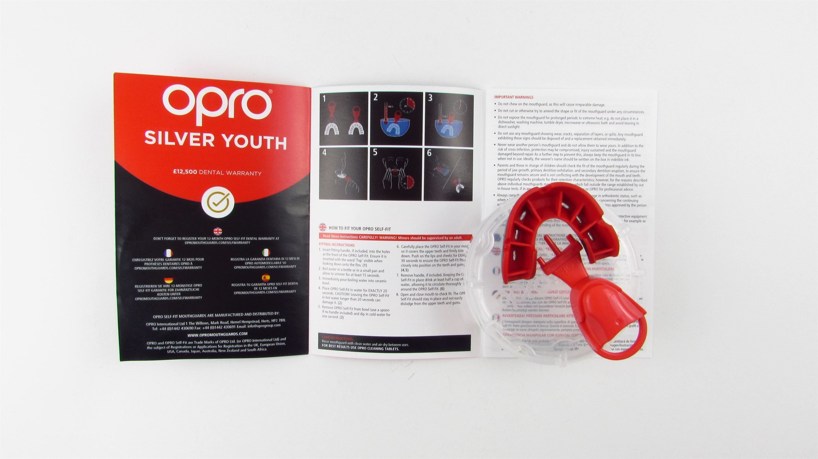 OPRO Self Fit Mouthguard Silver Youth Biały Ochraniacz na szczękę