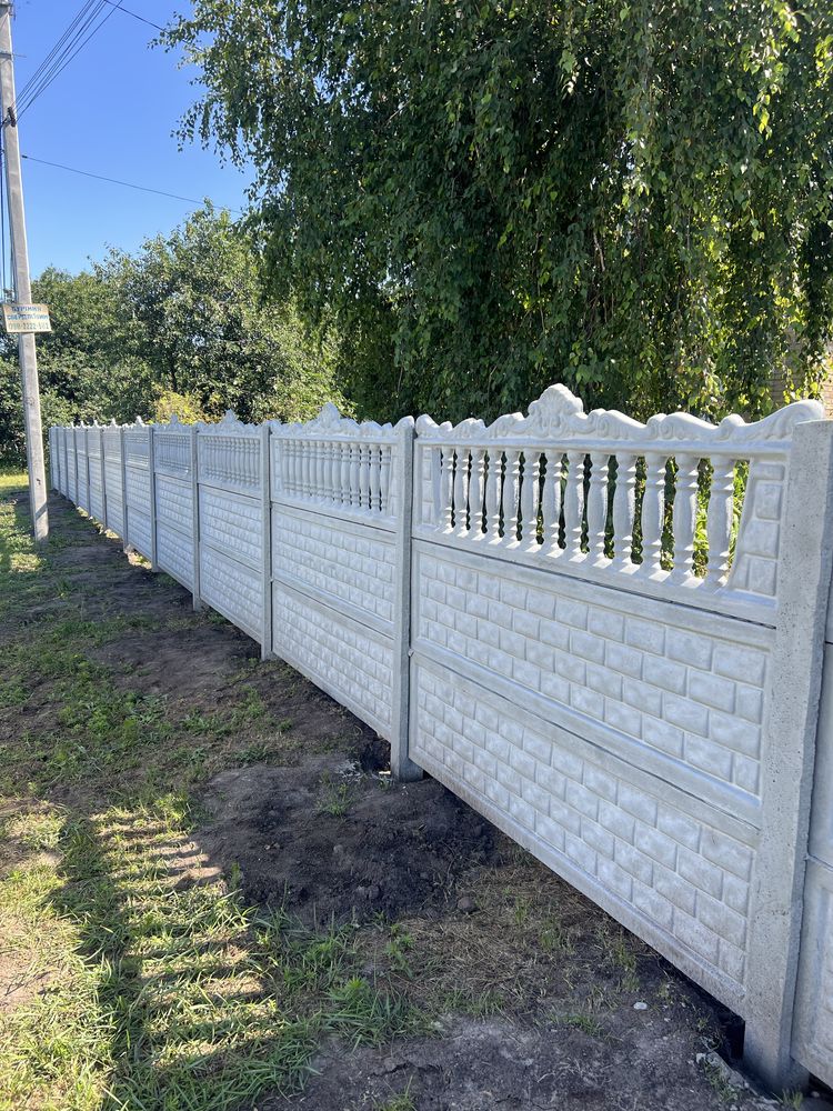Бетонні забори(огорожі,європаркан) від виробника.Біла Церква і область