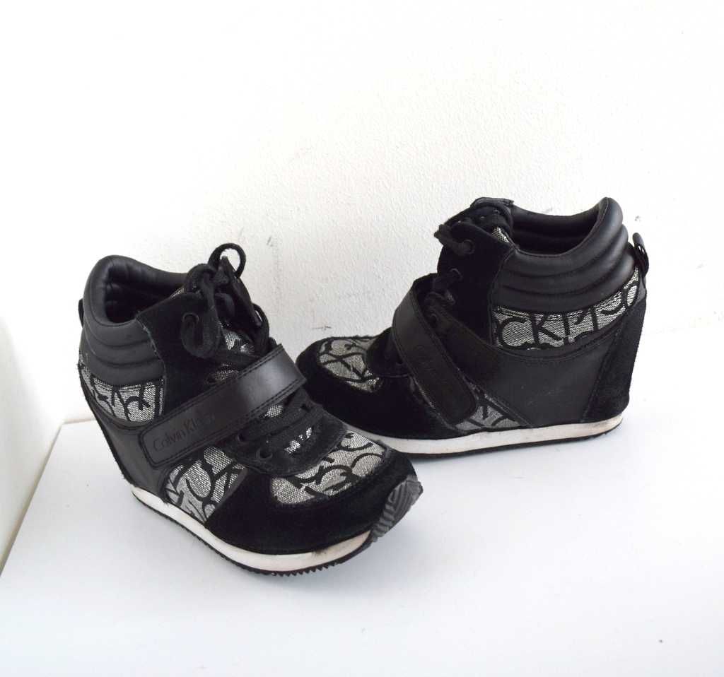 Calvin Klein Jeans Sneakersy Viridiana buty wiosenne 37 na koturnie