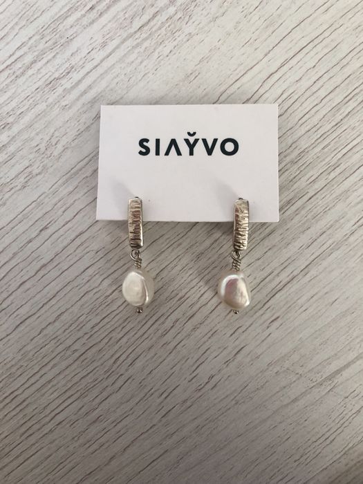 Сережки срібні з перлами