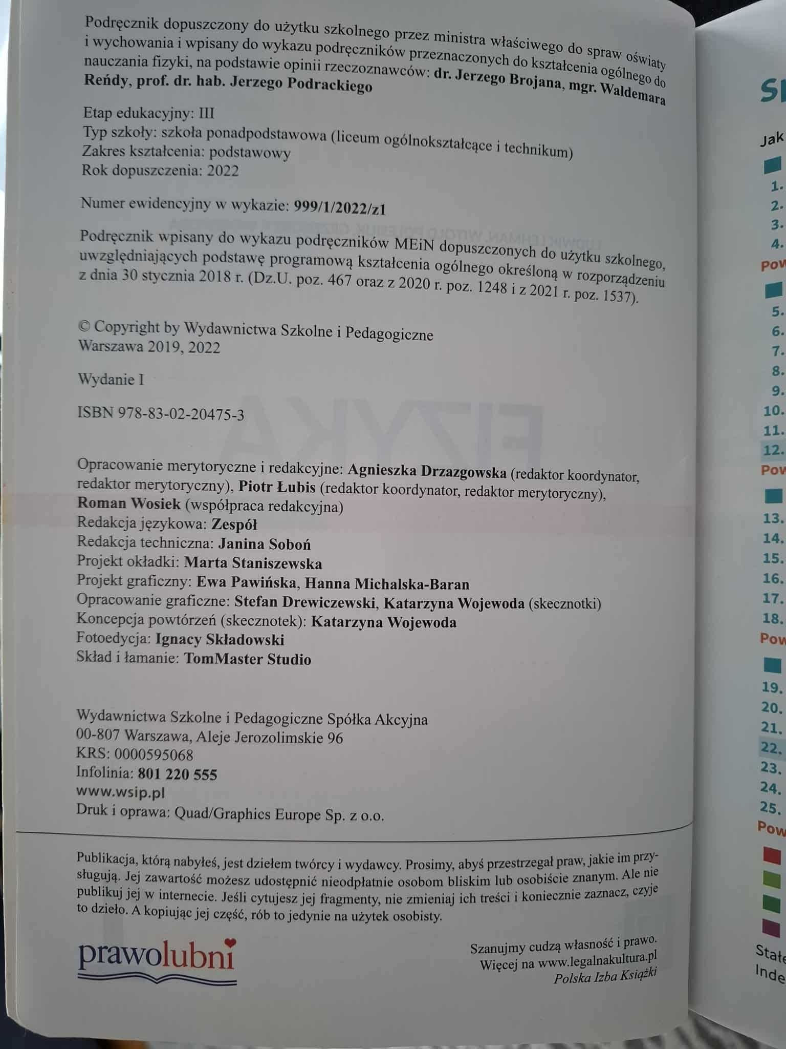 Podręcznik Fizyka 1 zakres podstawowy