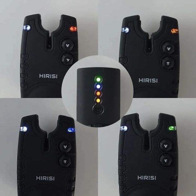 Набір сигналізаторів клювання Hirisi SQ 4+1 з пейджером та свінгерами