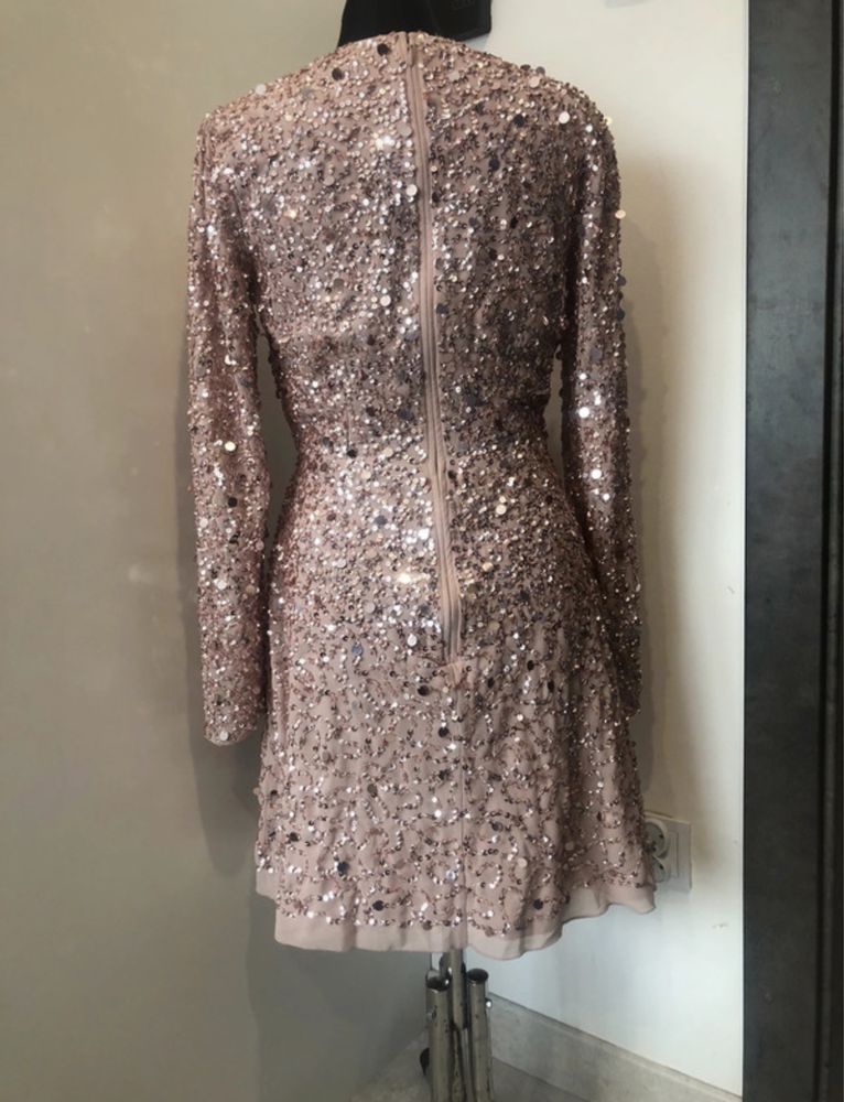 Maya deluxe cekinowa sukienka mini kopertowa 44 xxl asos luxe