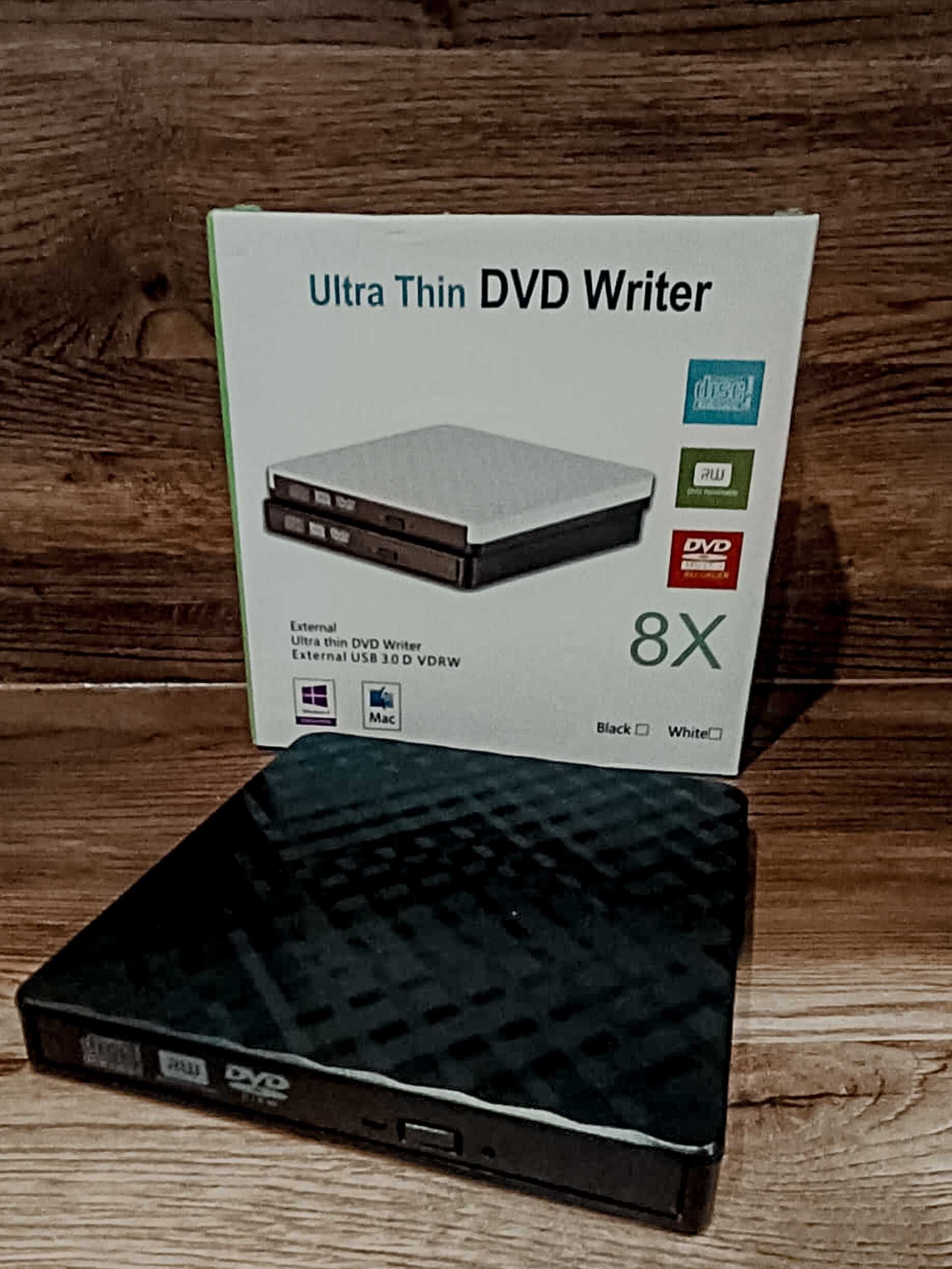Zewnętrzny napęd DVD ROM CD +/-RW USB 3.0/typ C odtwarzacz/nagrywarka