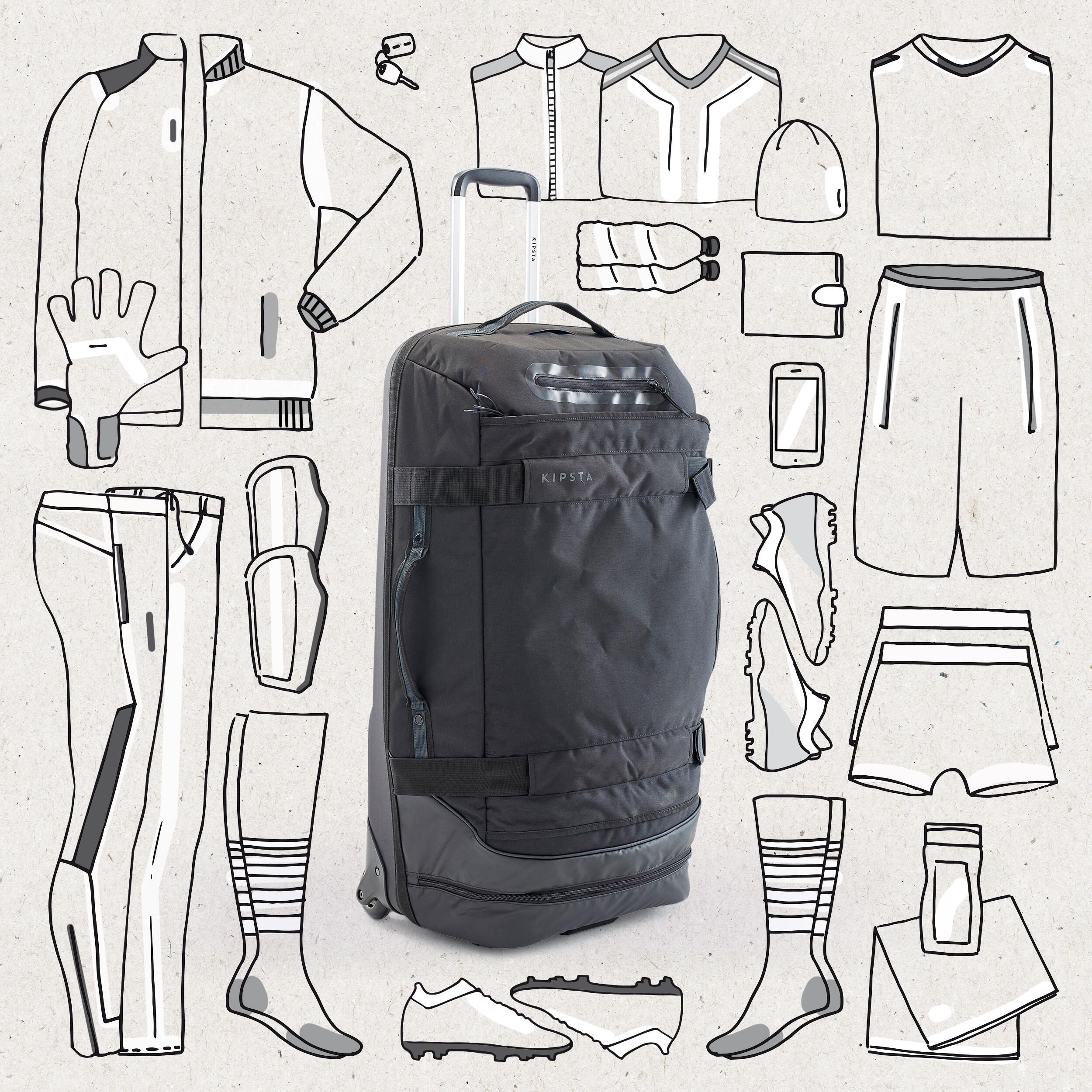 Saco Desporto 90L - Trolley URBAN Preto