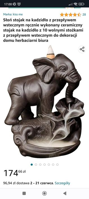 Słoń stojak na kadzidło