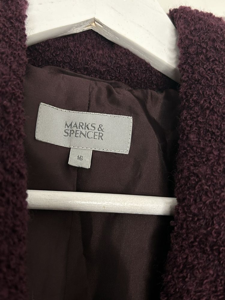 Ciemno fioletowa kurtka  Marks&Spencer XXL wełna