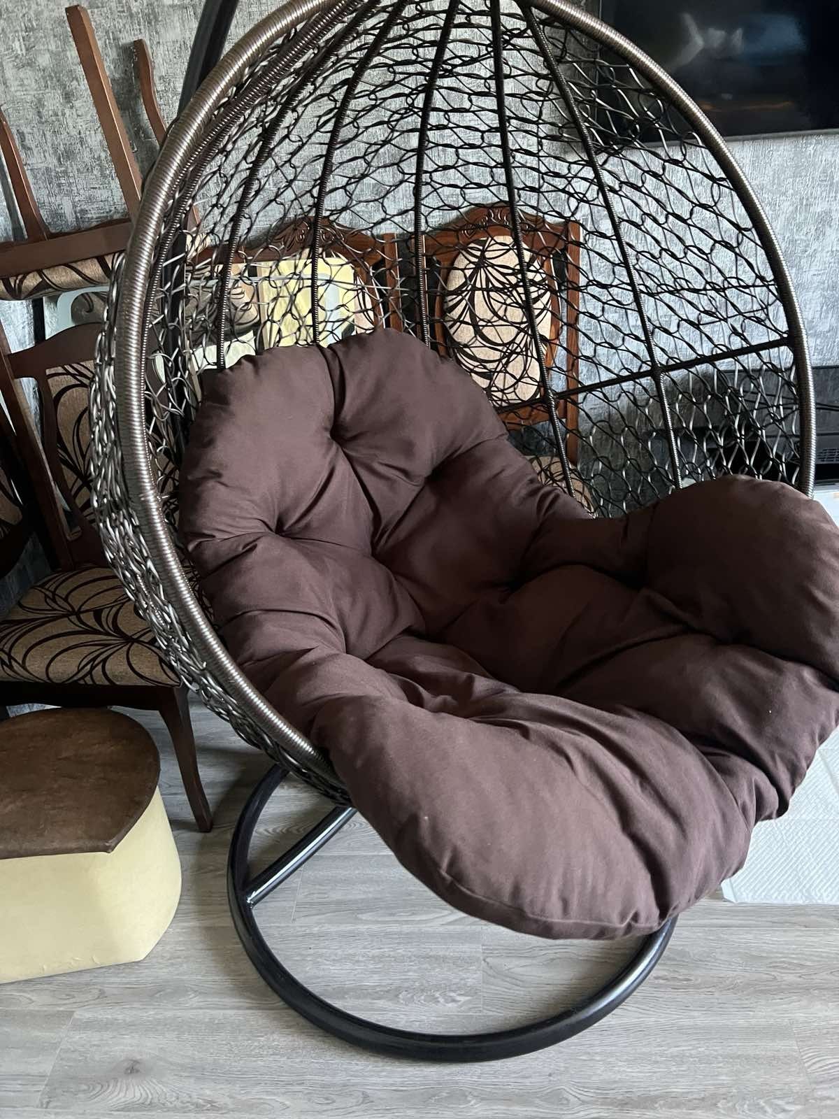 Кресло из ротанга Кокон подвесное с подушкой 120х100 см