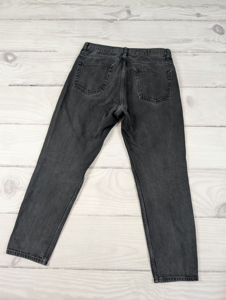 Weekday spodnie boyfriend czarne siwe L 40 mumfit