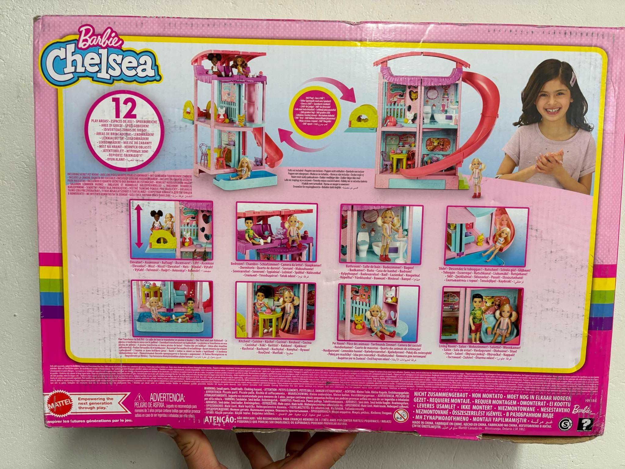 Barbie Chelsea Domek z windą, basenem, zjeżdżalnią, HHX44