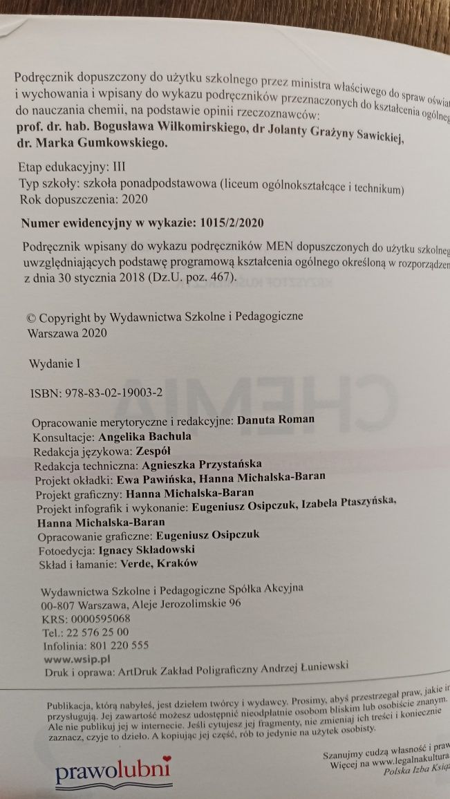 Chemia podręcznik 2 WSiP