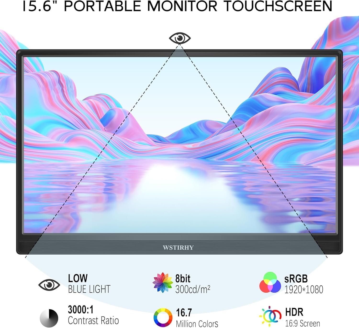 Monitor mobilny FullHD IPS 15,6"  super do pracy, grania!