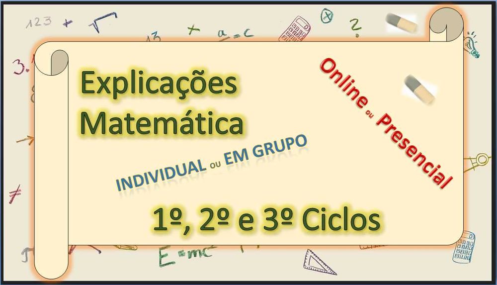 Explicações de Matemática 1º, 2º e 3º Ciclos de Ensino
