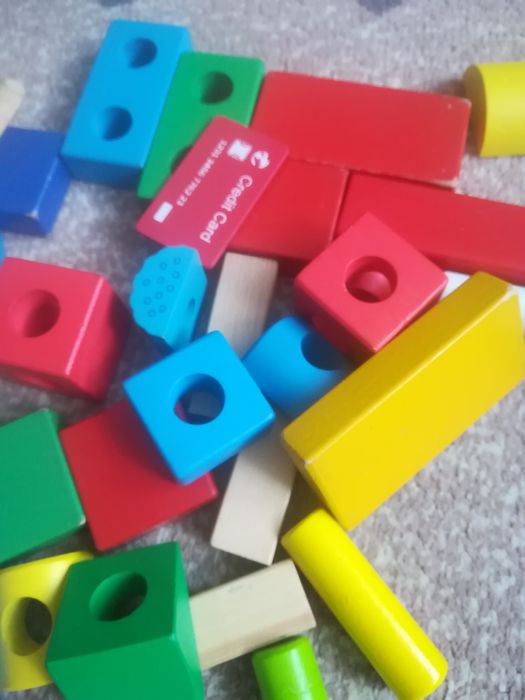 Klocki drewniane zestaw dla dzieci zabawka