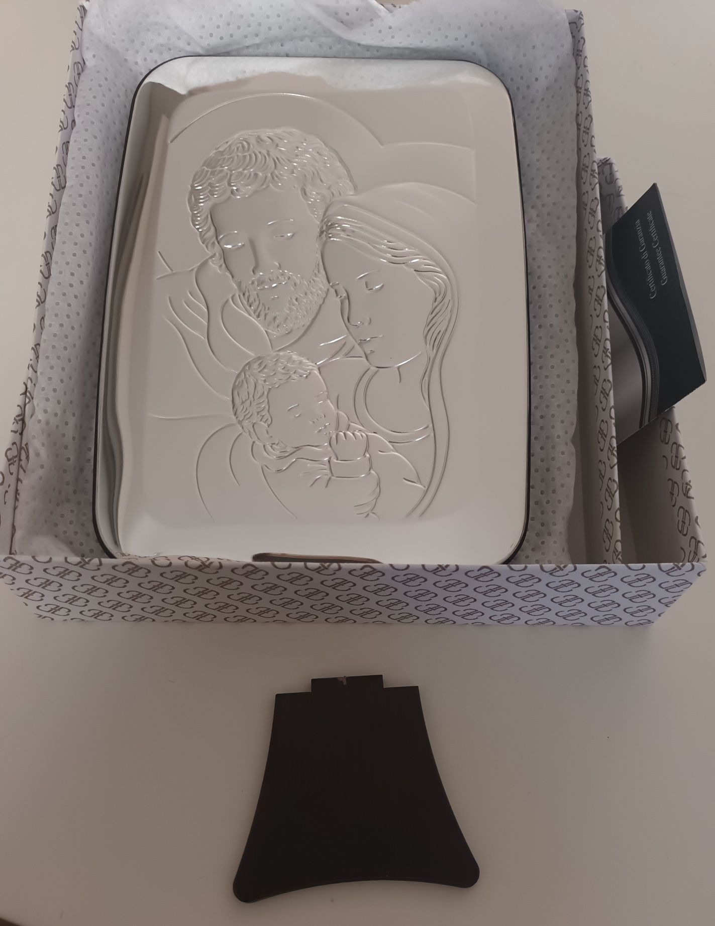 Srebrny obrazek św Rodziny 13x18cm komunia/chrzciny