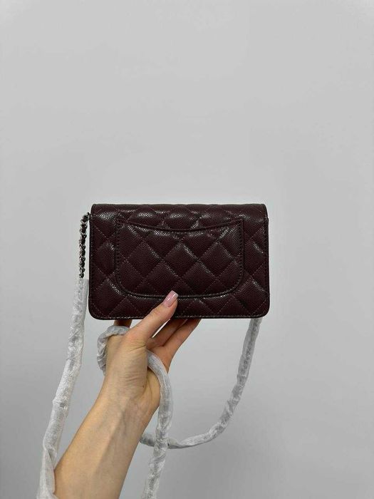 Сумка клатч Chanel Caviar Wallet Burgundy