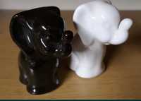 Dekoracja figurki ceramiczne słonie PRL słoń słonik vintage