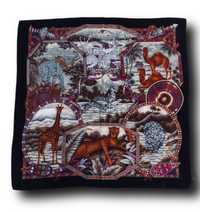 Шелковый платок Hermes Animal Safari Silk хустка