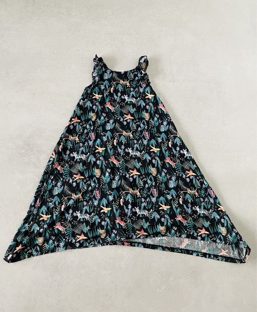 HM zwiewna sukienka letnia dla dziewczynki Papugi rozmiar 110-116