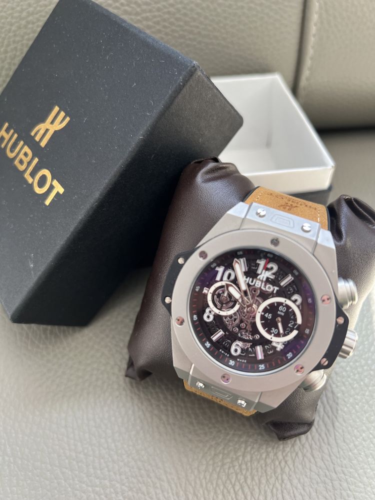 Zegarek Hublot Geneve 100% skórzany pasek