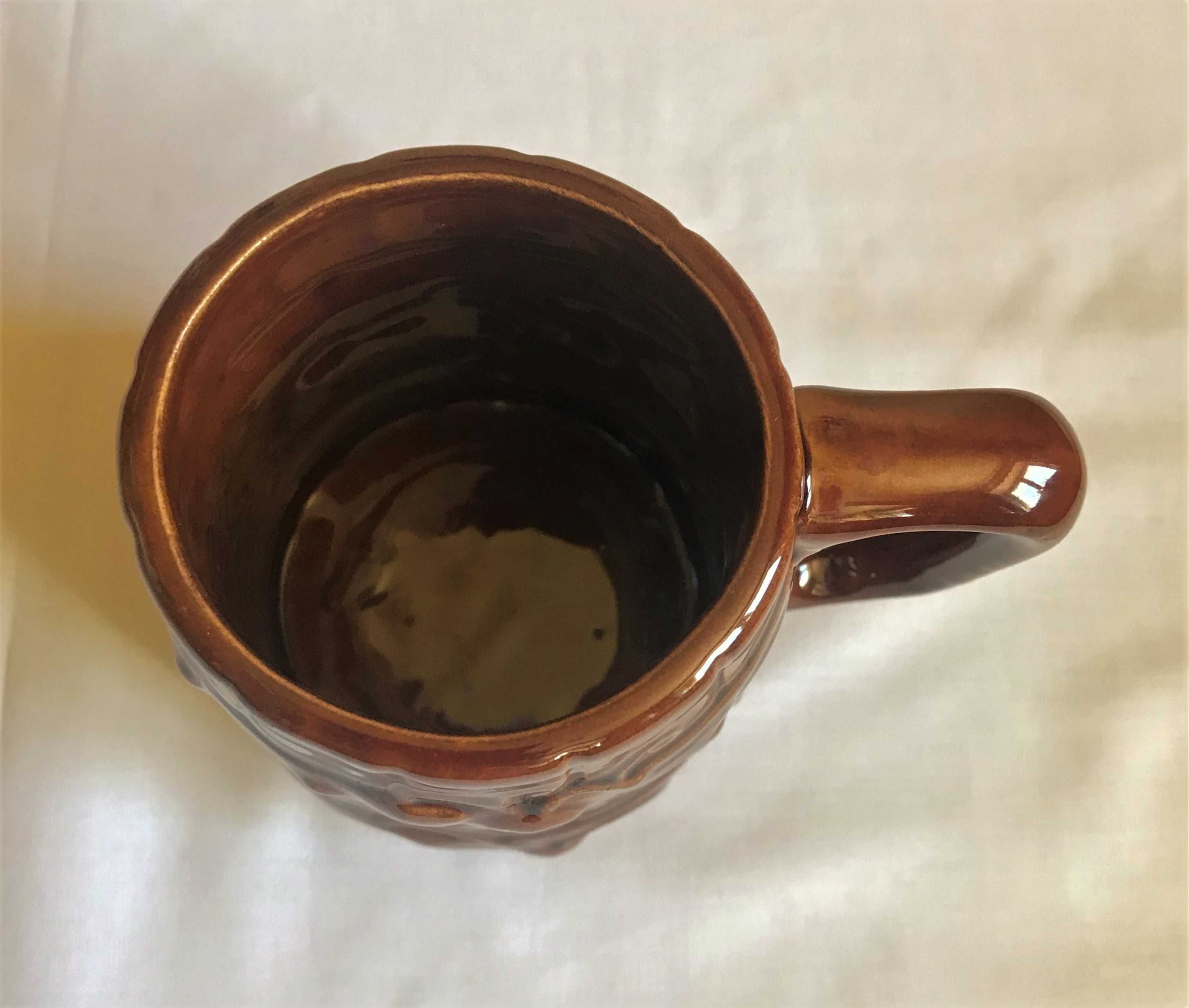 kufel prl herb lublina vintage ceramika piwo brązowy 0,5 l
