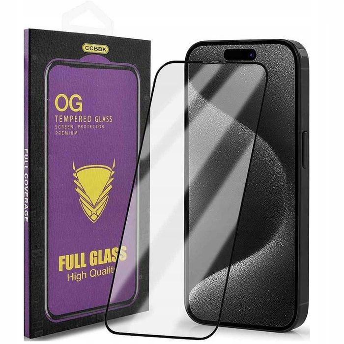 Szkło Hartowane Do Iphone 15 Pro Max Na Cały Ekran Pełne Premium Og