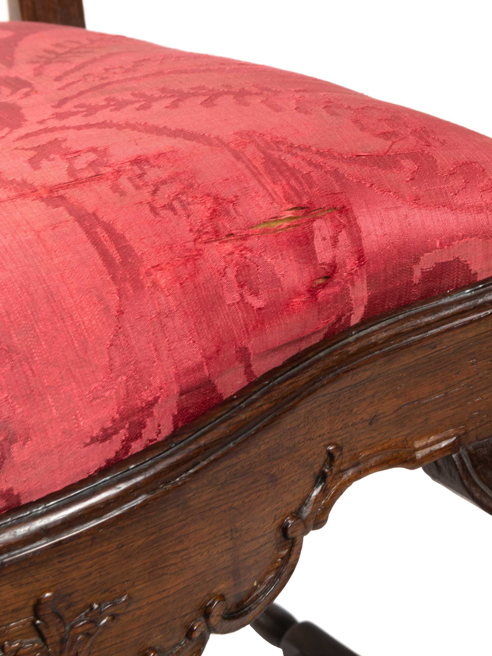 Cadeira pau santo damasco vermelho D José | século XVIII