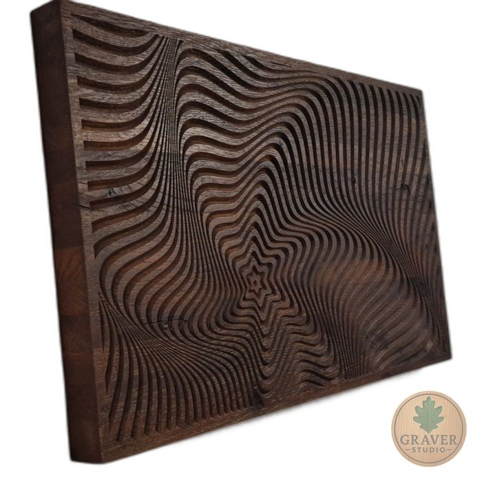 Płaskorzeźba w drewnie dębowym - dekoracja na ścianę