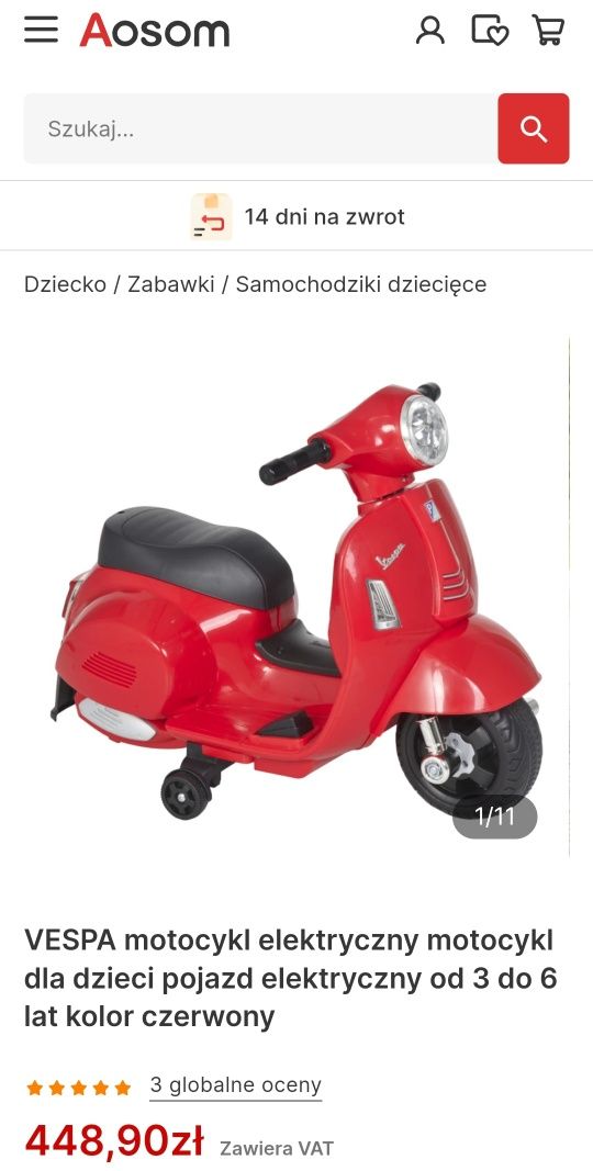 VESPA motocykl elektryczny motocykl dla dzieci pojazd elektryczny